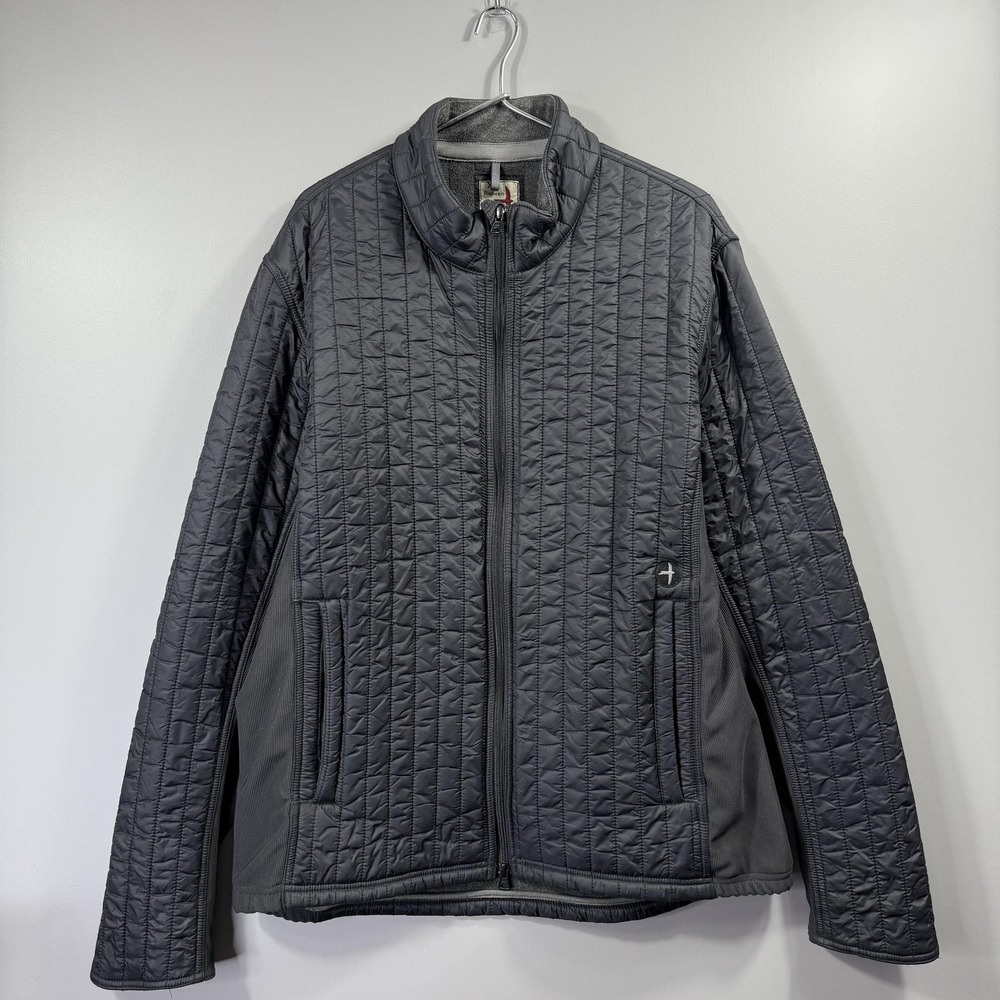 Relwen Jacket Mens XL Gray Quilted Fleece Lined Full Zip Softshell Outdoor